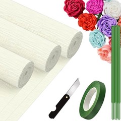 Crepe Paper Roll 9.8Inch x 8.2Ft/3Rolls Heavy Papel Crepe Set Multi-Color Whi…