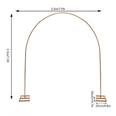 White/Gold Metal Arch Wedding Stage Decor Flower Balloon Stand 11.02lbs Capacity