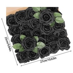 1Box Realistic Latex Foam Roses with Stems and Leaves for DIY Flower Arrangement