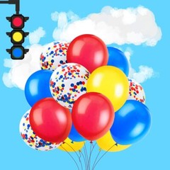 Decoracion De Cumpleaños Globos Para Niños Transporte Vehiculos Primeros 40 Set