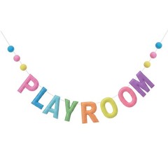 Pre-strung Felt Playroom Banner Reusable Play Wall Sign Macaron Pastel Color …