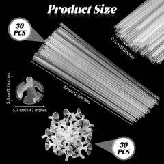 IANFAN 30 Pcs Balloon Sticks, Plastic Balloon Sticks with Bases Balloon Holde…