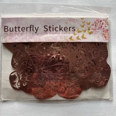 12pcs 3D Rose Gold Butterfly Wall Stickers Decals Mixed Sizes Art Decor New