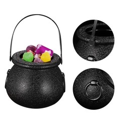10Pcs Reusable Halloween Candy Buckets Black Witch Cauldron Candy Holders
