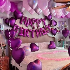 [52 PCS] 16″ Foil Hot Pink Letter Balloons 2 Sets 2 sets of A-Z (52 pcs) Purple