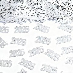 2026 New Years Table Confetti Silver Winter Holiday Eve Party Decor Supplies