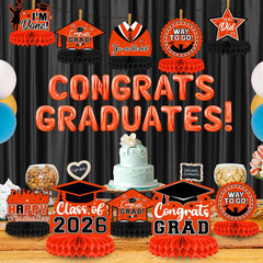 8 Pieces Class of 2026 Graduation Table Decorations – 2026 Congrats Grad Honeyco