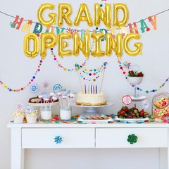 2 Set 24Pcs Gold GRAND OPENING Letter Balloons 16in Balloon Foil Letter Decor…