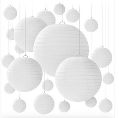 Newthinking 15 Paper Lanterns Decorations Hanging White 6″ 8″ 10″ 12″ Sizes