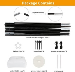 Balloon Arch Kit, 8ft Tall & 9ft Wide Adjustable Balloon Arch Frame Stand wit…