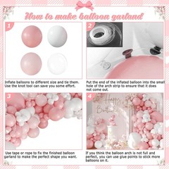 Pink Balloon Arch Kit 132Pcs Pink and White Balloon Arch Garland Kit Include …