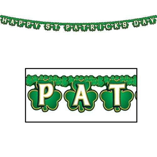 Shamrock Happy St Patrick’s Day Streamer Party Accessory 4¼» x 6′ 9″