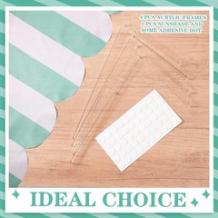 Waterproof Circus Awning Decor Farmers Market Decoration Cyan White 3D Striped