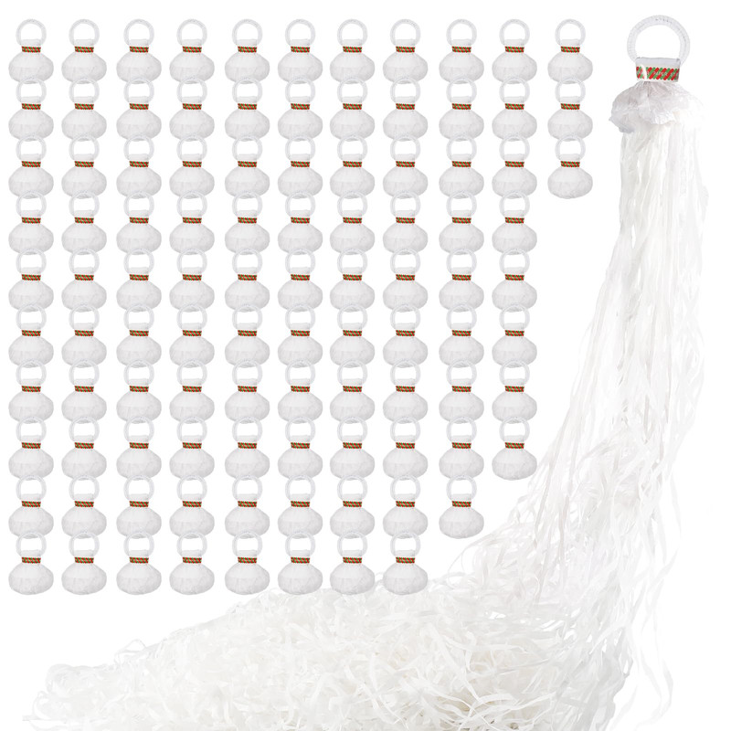 Slofunife No Mess Streamers 100Pack White Confetti Poppershand Throw Party