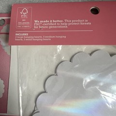 8ct Heart Multipack White Hanging Decor – Spritz Valentin’s day Decoration