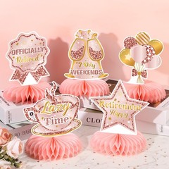 9Pcs Rose Gold Retirement Party Decorations for Women Rose Gold Retirement Ta…