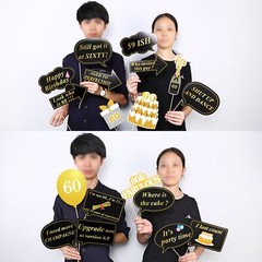 60th Birthday Party Photo Booth Props 51Count for Her Him 60th Birthday Gold …