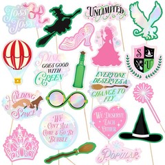 , Pink + Green Witch Photo Props – 24 Count | Bachelorette Backdrop, Party Ph…