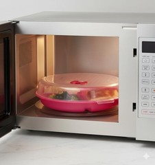3-Pack Divided Microwave Plates with Vented Lids – Mixed 8 inch, Multicolor