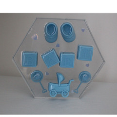 Hand crafted epoxy art !!!Blue Plastic Baby Shower Decoration with Blocks