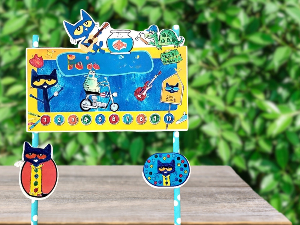 Pete The Cat Cake Topper happy birthday party supplies decoration event CUPCAKE