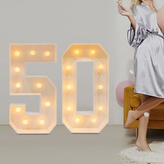 40in Marquee Light Up Numbers 50 Large White LED Numbers for 50th Birthday USA