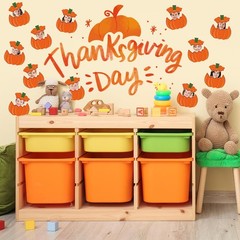 Autumn Thanksgiving Fall Pumpkin Paper Cutouts Decor Glue Points 50 Pack