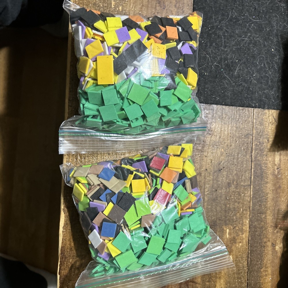 Minecraft Party Foam Squares Craft Half Inch Hand Cut -2 Sandwich Bags