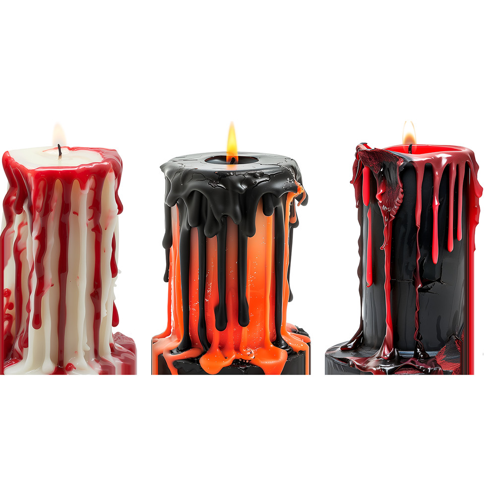 SP13191 Spooky Melted Wax 46in Candle 3pack Halloween Cardboard Cutout Standee S