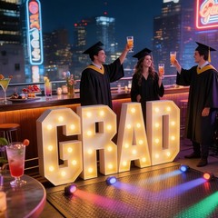 2.3 FT LED Light Up Marquee Letters – Class of 2026 Graduation Decor, Indoor/Out
