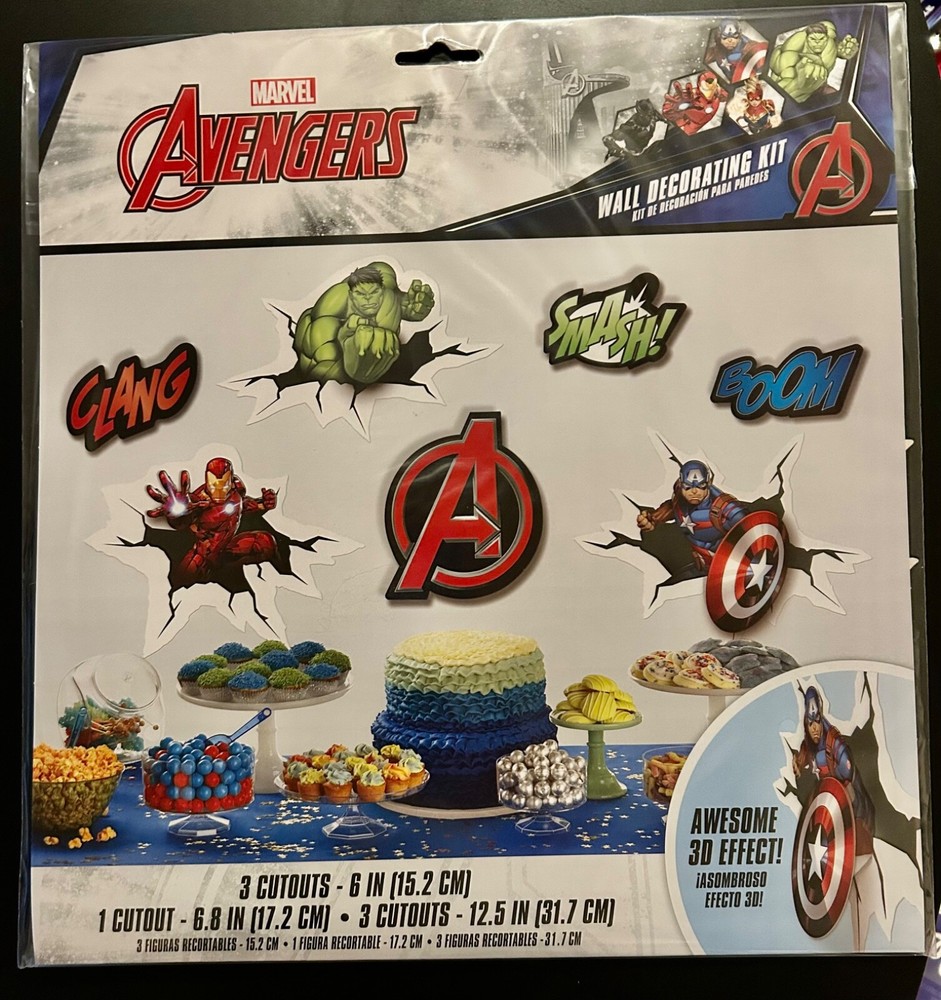 Marvel Avengers 6-12.5 in. Wall Decorating Kit 7pc.