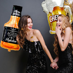 Whiskey Bottle and Beer Cup Balloons Foil Balloon for Summer Party Beer Festival