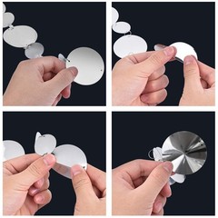 39ft Mirror Silver Circle Dots Garlands for Wedding Party Decorations Hanging Ci