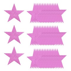 50Pcs Glitter Star Cutouts 5 Inch Star Shape Glitter Paper Pink