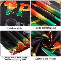 36 Pieces Happy Juneteenth Decoration Large Fabric June Black,green,yellow