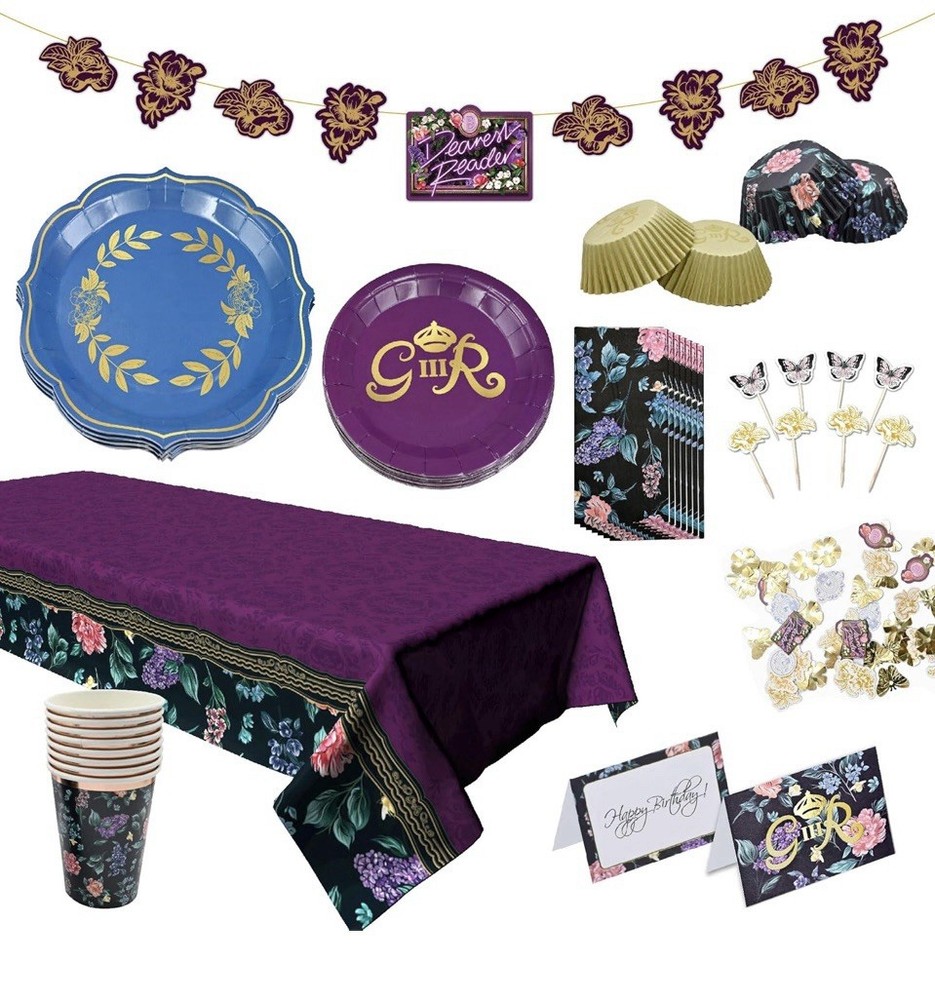 Bridgerton Party Pack Disposable Tableware For 8 Guests.Elegant Beautiful.NIP