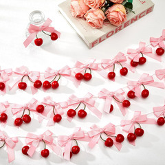 24 Pcs Cherry Party Decorations Cherry Pink Bow Garland Decor Shes the Cherries