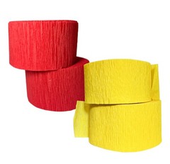 Red Gold Yellow Crepe Paper Streamers 2 Rolls Each Color USA Made Decor