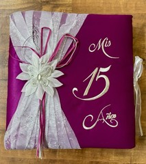 New 3pc Deep Purple Silver Quinceanera Ceremony Set Bible Photo Album Guest Book