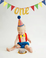 Gold Pink/Silver Blue/Gold Rainbow Burlap Banner 1St Rainbow Party Decoration Fi