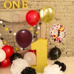 ZXSWEET Wizard School Balloons Party Decorations Red Golden Glitter Dot Circle