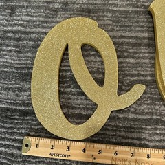 Gold Glitter One Letters Sign for First Birthday 1st Decoration O N E 8” Cursive