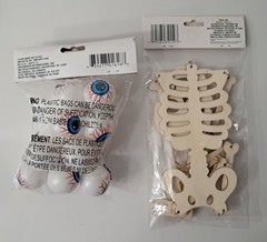 Skeleton Wood kit 1 DIY & Plastic 22 Pc Eyeballs Halloween Party New In Package