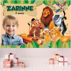 Personalised Jungle Animal Lion King Simba Backdrop Birthday Party Decorations