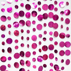 Hot Pink Party Decorations Circle Dots Garland Metallic Rose