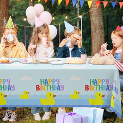 Uck Happy Birthday Tablecloth Duck Animal Plastic Supplies Animal Theme Baby Sho