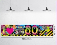 80s Party Decorations I Love 80s Banner 1980s Hip Hop Sign Backdrop 5.9 Feet New