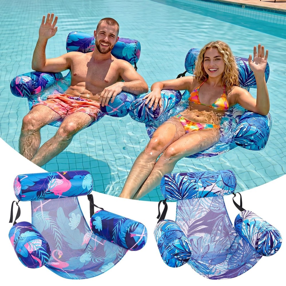 Inflatable Pool Float Chair – 2 Pack Pool Floats Adult Heavy Duty, Water Floa…