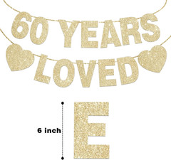 60 Years Loved Banner for 60Th Birthday Decorations for Men Women Pre-Strung 60T