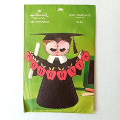 Hallmark Plans-a-Party Girl Graduate Honeycomb Crepe Paper Centerpiece 11″ Tall